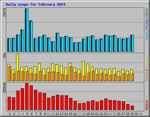 Daily usage for February 2024