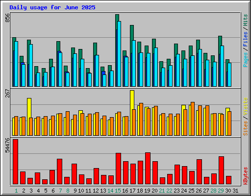 Daily usage for June 2025