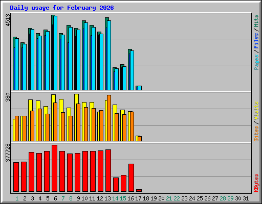 Daily usage for February 2026
