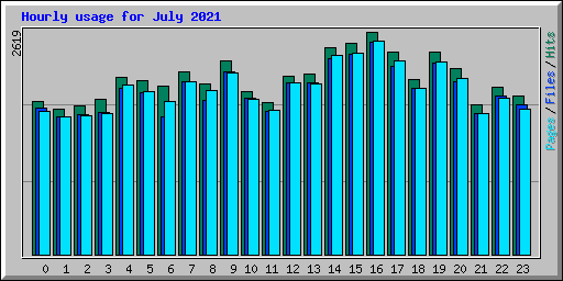 Hourly usage for July 2021