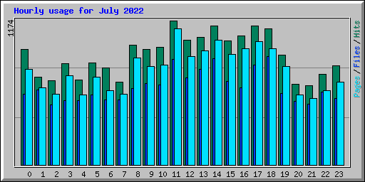 Hourly usage for July 2022