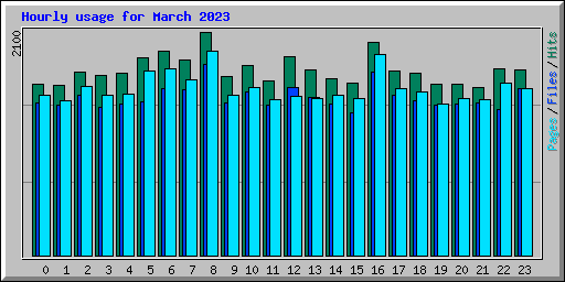 Hourly usage for March 2023