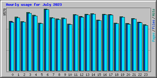 Hourly usage for July 2023