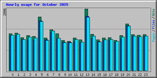 Hourly usage for October 2025